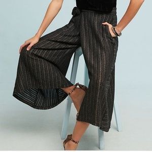 Anthropologie Eva Franco Black/Gold Stripe Pants S